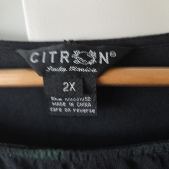 Citron Santa Monica Silk Lagenlook Top 2X Plus Size - Picture 5 of 8